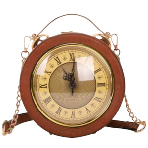 Vintage Roman Numeral Clock Handbag