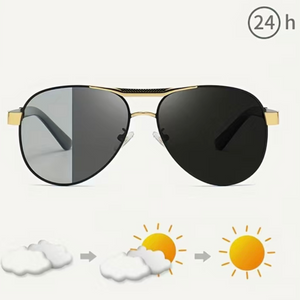 Photochromic Double Bridge Aviator Sunglasses