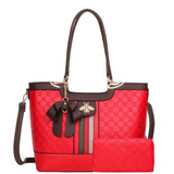 Queen Bee Bow Shopper Tote/Wallet Set