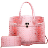 OST CROC Padlock 2 in 1 Satchel and Wallet