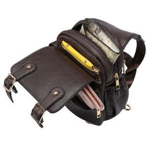 Unisex Buckle Flap Sling Backpack!