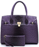 OST CROC Padlock 2 in 1 Satchel and Wallet