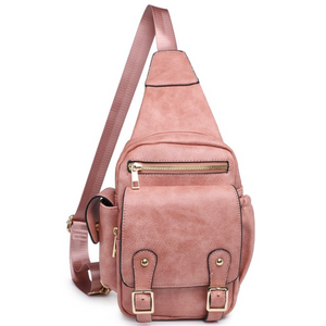 Unisex Buckle Flap Sling Backpack!