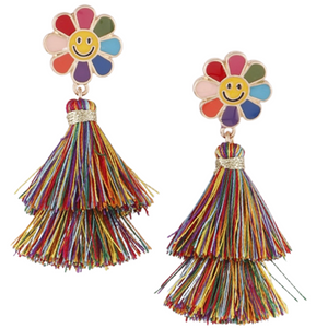 Happy Flower Tassel Earrings