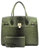 OST CROC Padlock 2 in 1 Satchel and Wallet