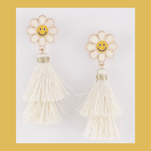 Happy Flower Tassel Earrings