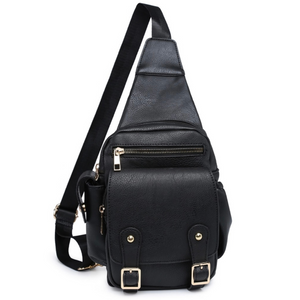 Unisex Buckle Flap Sling Backpack!