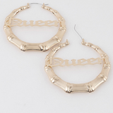 Gold Plated Bamboo Earrings