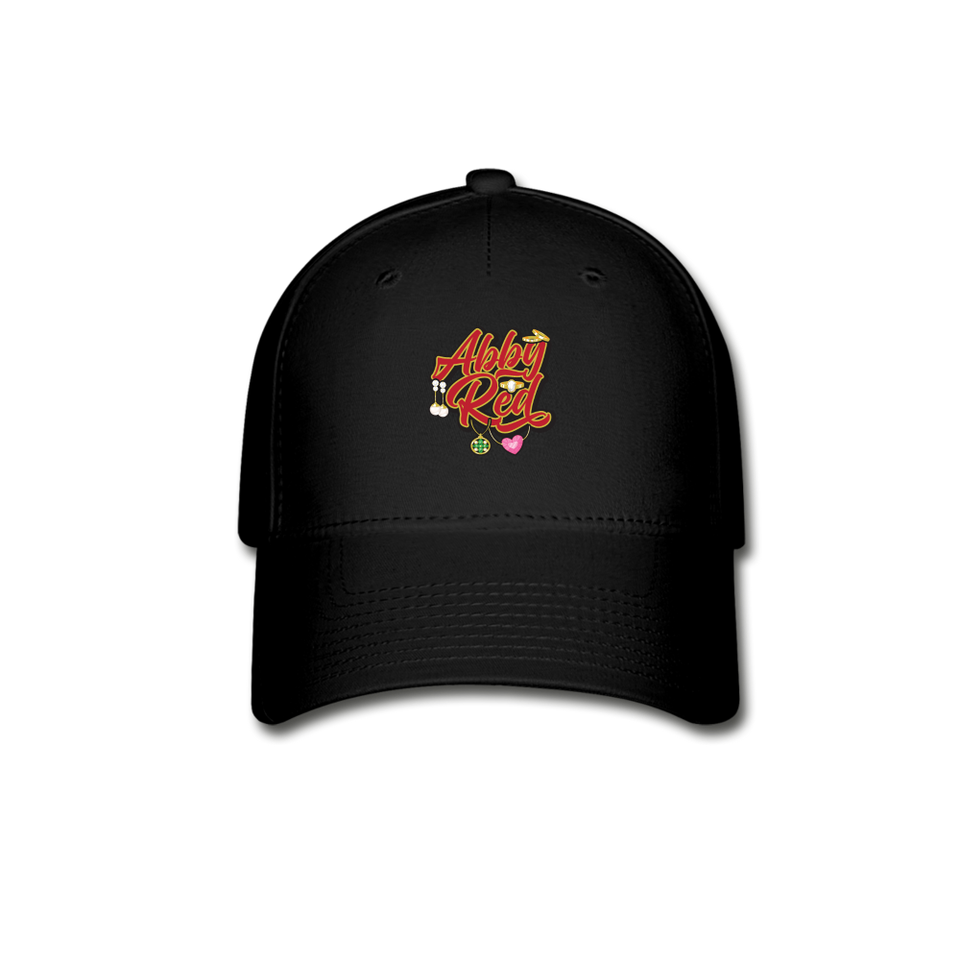 Abby Red Flex Ball Cap - black