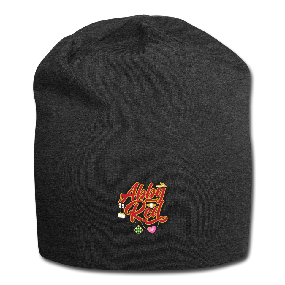 Abby Red Jersey Beanie - charcoal gray