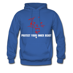 Inner Beast White Letter Hoodie - royal blue