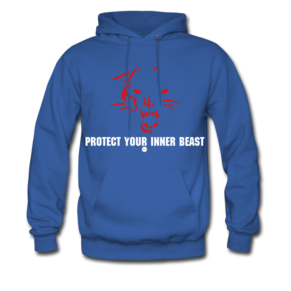 Inner Beast White Letter Hoodie - royal blue