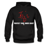 Inner Beast White Letter Hoodie - black