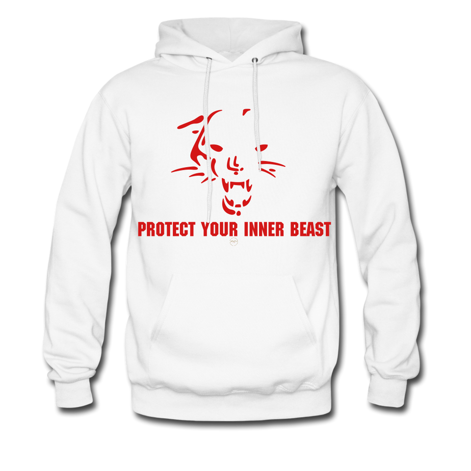 Inner Beast Red Letter Hoodie - white