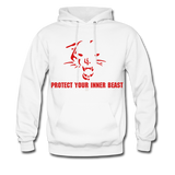 Inner Beast Red Letter Hoodie - white