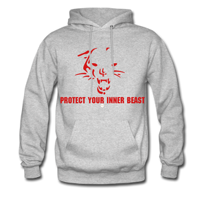 Inner Beast Red Letter Hoodie - heather gray