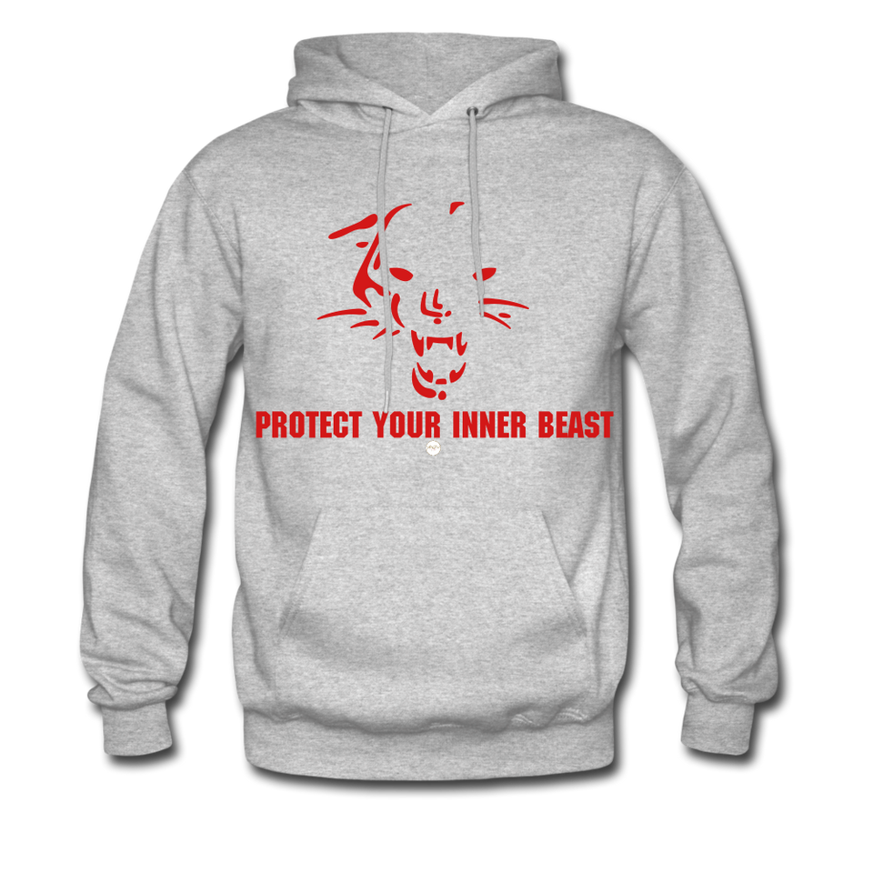 Inner Beast Red Letter Hoodie - heather gray