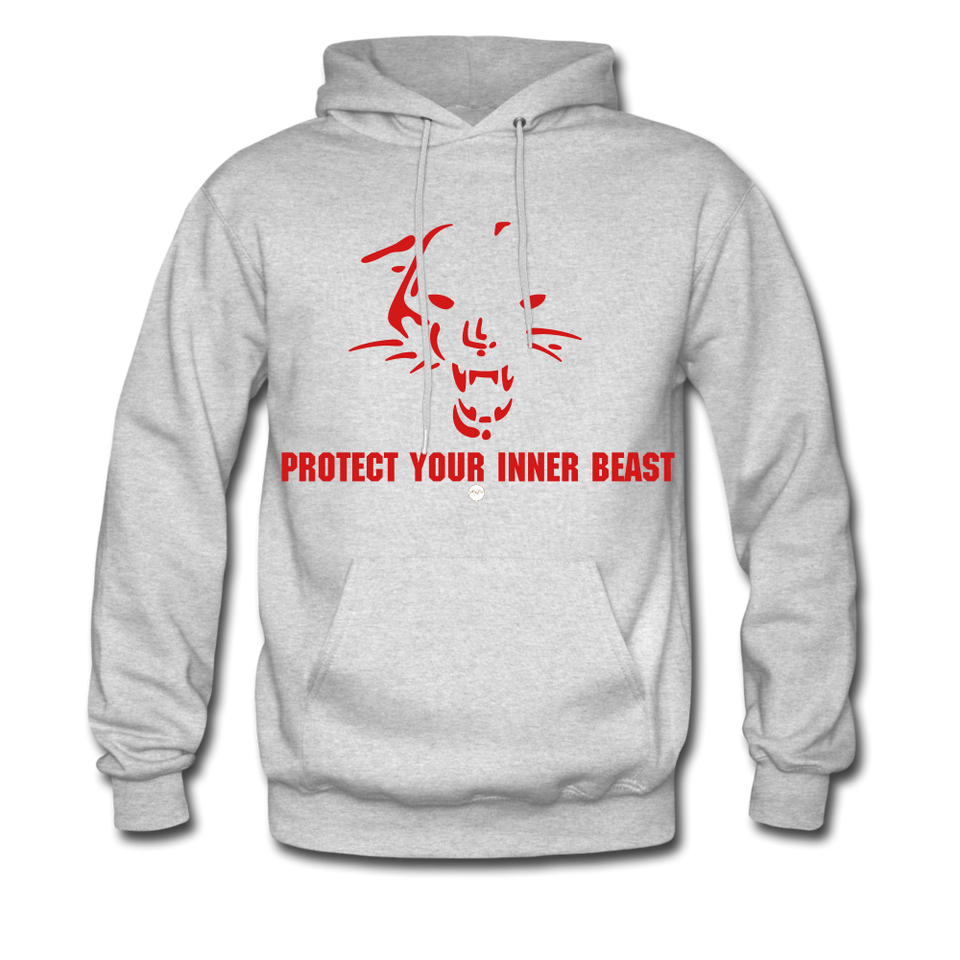 Inner Beast Red Letter Hoodie - ash 