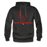 Inner Beast Red Letter Hoodie - charcoal gray