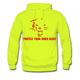 Inner Beast Red Letter Hoodie - safety green