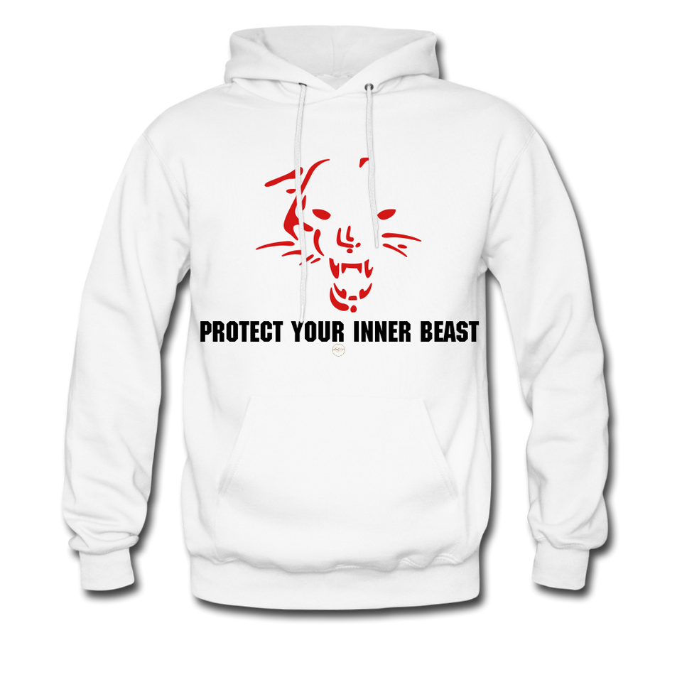 Inner Beast Black Letter Hoodie - white