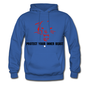 Inner Beast Black Letter Hoodie - royal blue