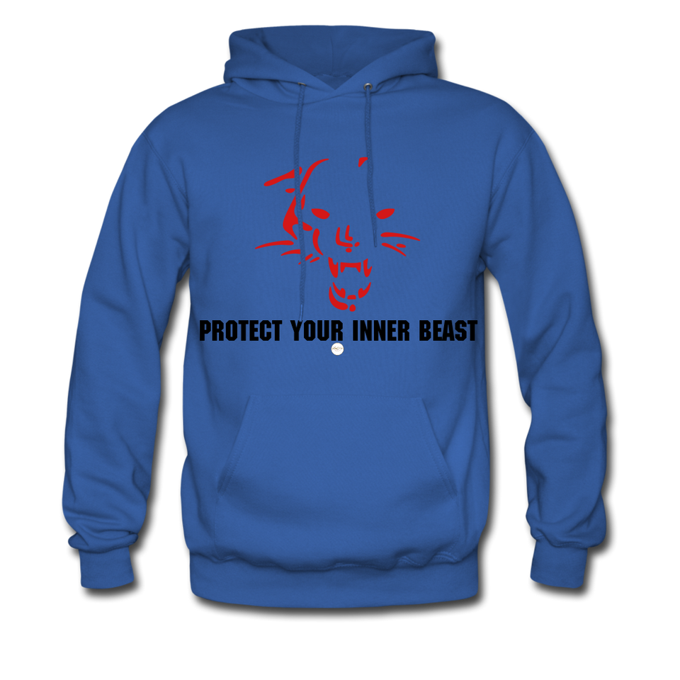 Inner Beast Black Letter Hoodie - royal blue