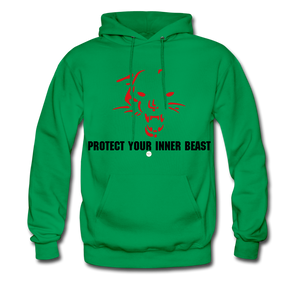 Inner Beast Black Letter Hoodie - kelly green