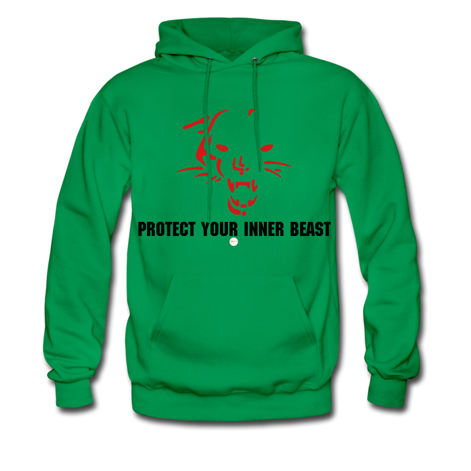 Inner Beast Black Letter Hoodie - kelly green