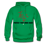 Inner Beast Black Letter Hoodie - kelly green