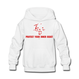 Kids Inner Beast Red Letter Hoodie - white