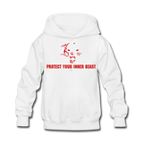 Kids Inner Beast Red Letter Hoodie - white