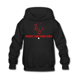 Kids Inner Beast Red Letter Hoodie - black