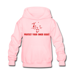 Kids Inner Beast Red Letter Hoodie - pink