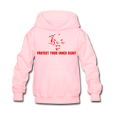 Kids Inner Beast Red Letter Hoodie - pink