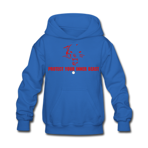 Kids Inner Beast Red Letter Hoodie - royal blue