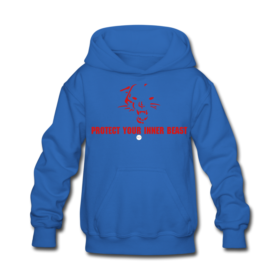 Kids Inner Beast Red Letter Hoodie - royal blue