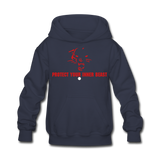 Kids Inner Beast Red Letter Hoodie - navy