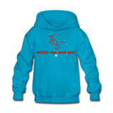 Kids Inner Beast Red Letter Hoodie - turquoise