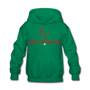 Kids Inner Beast Red Letter Hoodie - kelly green