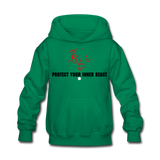 Kids Inner Beast  Blk Letter Hoodie - kelly green