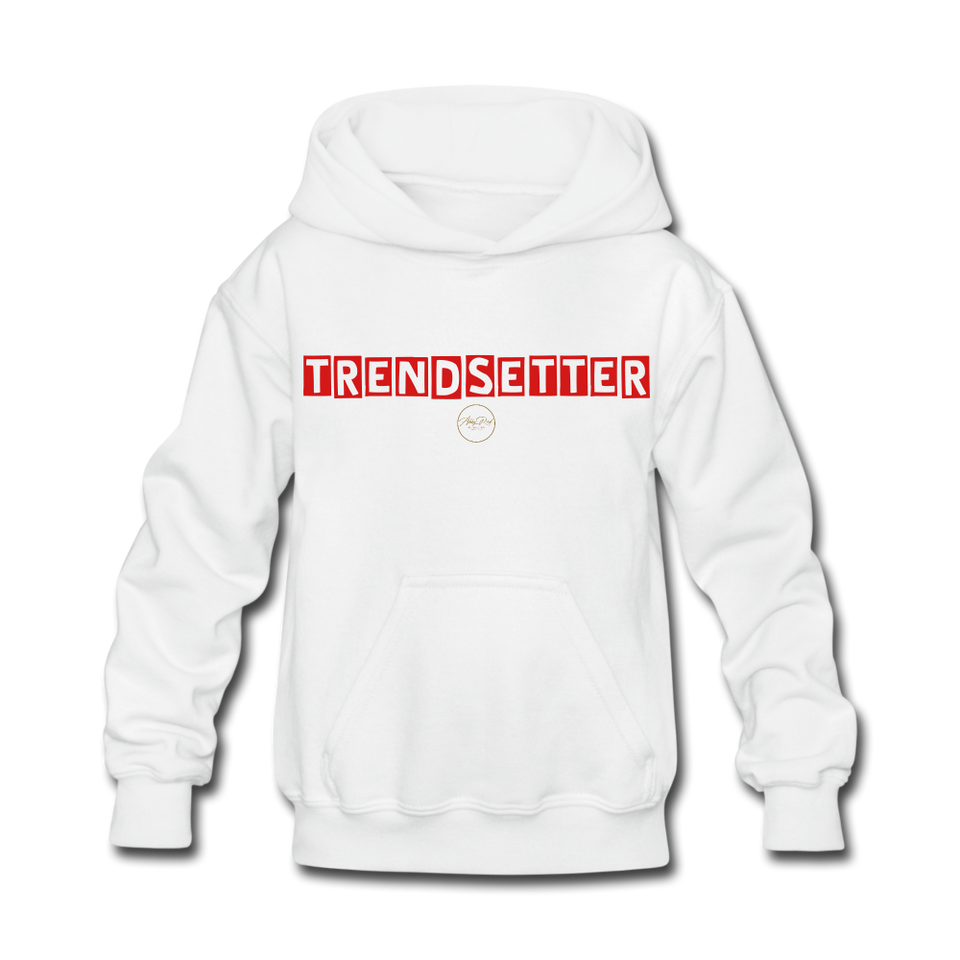 Kids Red Trendsetter Hoodie - white