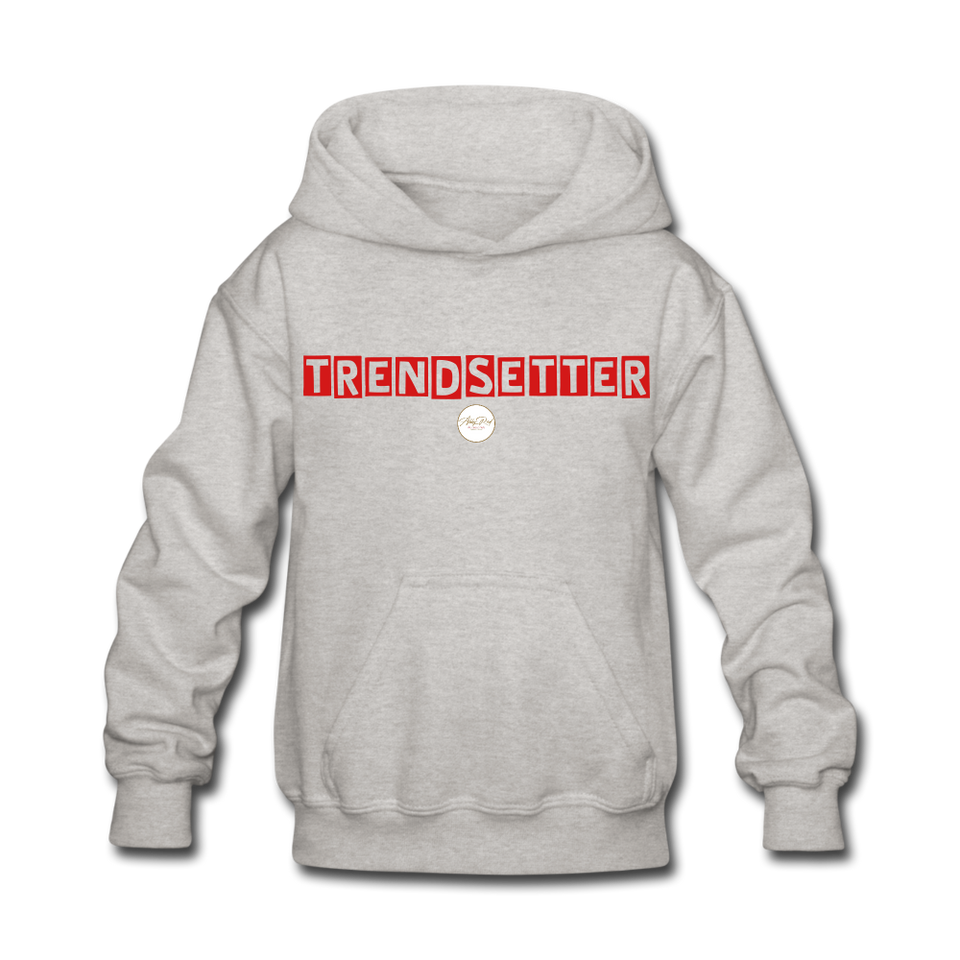 Kids Red Trendsetter Hoodie - heather gray