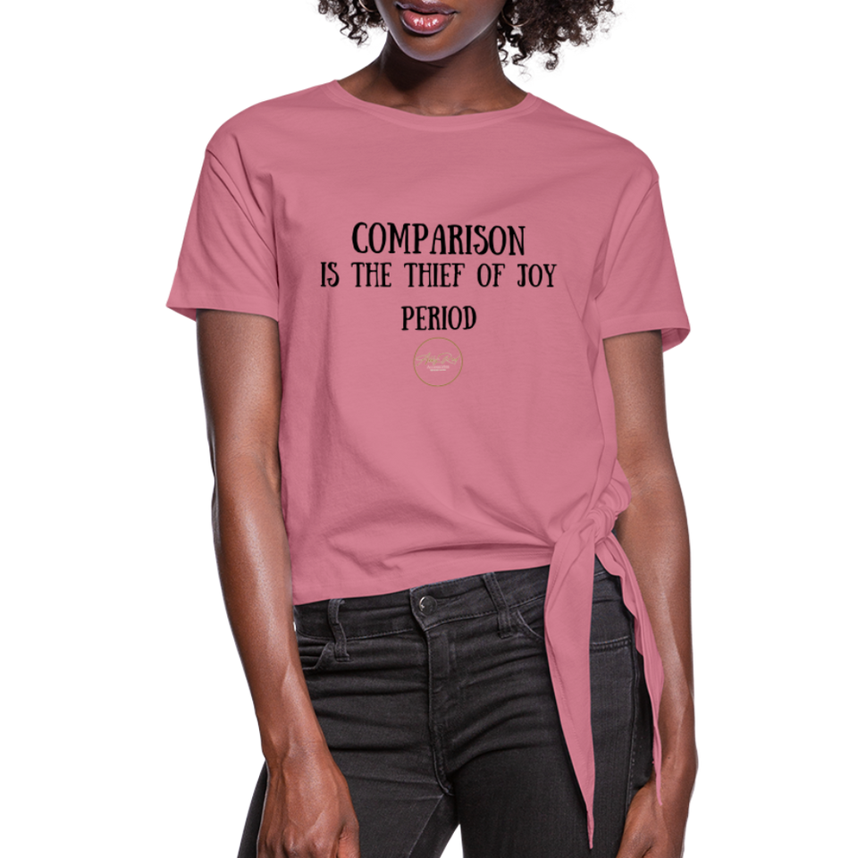 Comparison Knotted T-Shirt - mauve